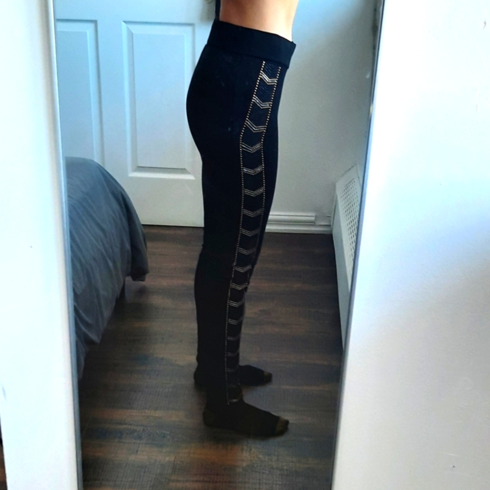 Ponte leggings with studded side detail